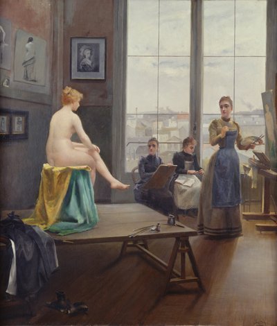 Atelier met Jonge Vrouwen door Paul Duthoit